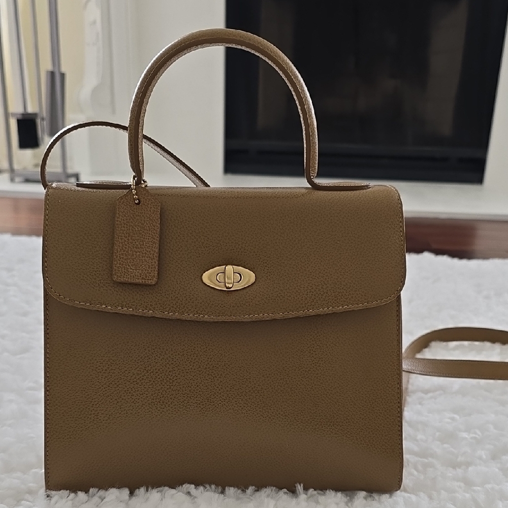 Elegant Tan Leather HandbagGorgeous RARE coach No 4417 Brown Madison Biltmore Le